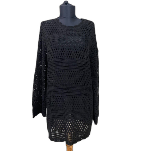 ANRABESS Crochet Swimsuit Cover Up women’s Size Medium Black - Picture 1 of 12